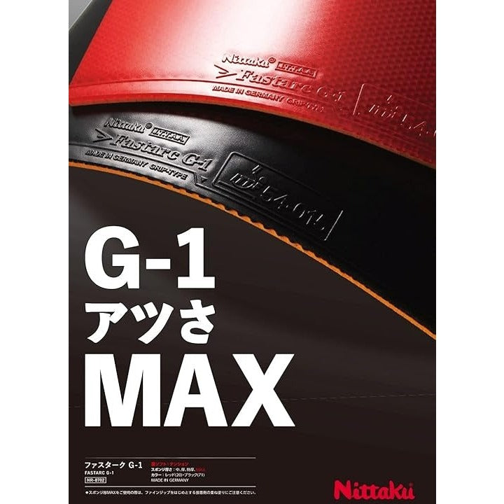 Nittaku Table Tennis Rubber Fastark G-1 MAX, Soft Back Tension