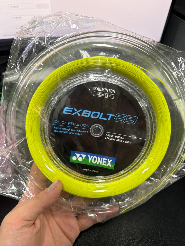 YONEX Exbolt 63 Badminton String (200m Coil) EX63