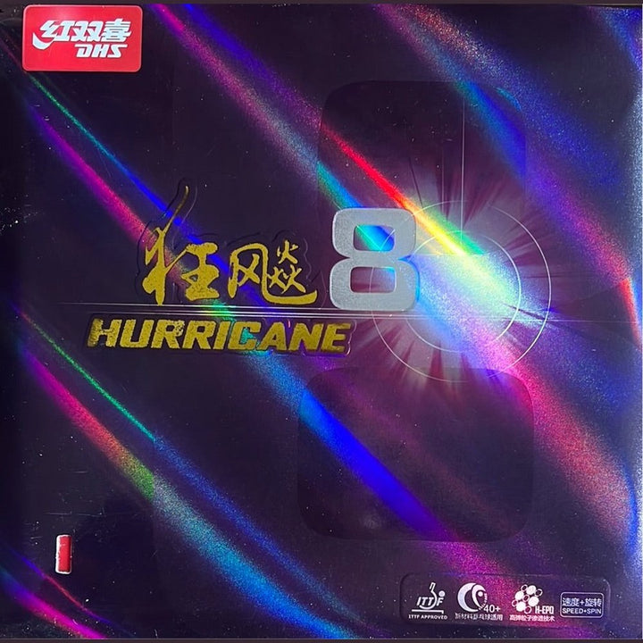 DHS H8 Hurricane 8 Pips-In Table Tennis Rubber with Sponge PingPong Rubber