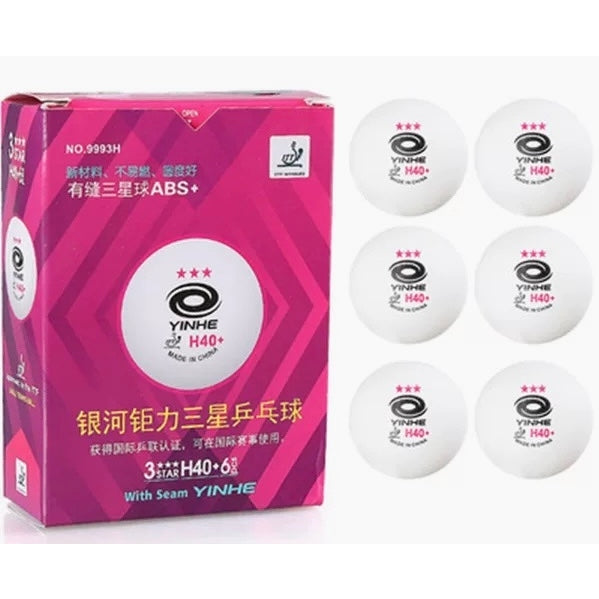 YINHE 3 Star Y40+ Table Tennis Ball 9993H (Pink) With Seam ITTF Approved