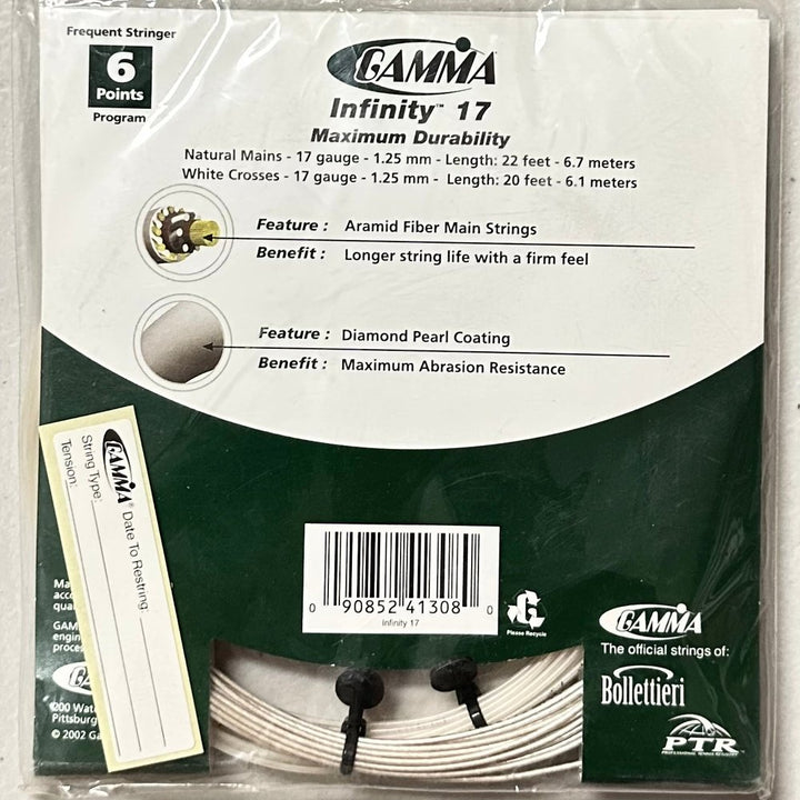 Gamma Infinity 17G/18G Tennis String Natural