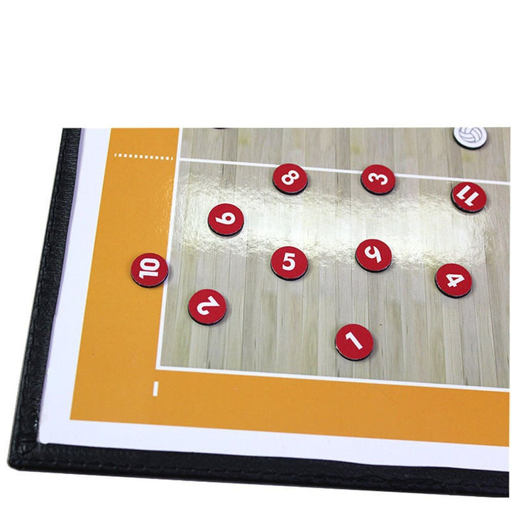 SPPHOENIX Foldable Volleyball Coach Tactics Board - Double-Sided Magnetic Coaching Clipboard, Strategy Planning Book Set