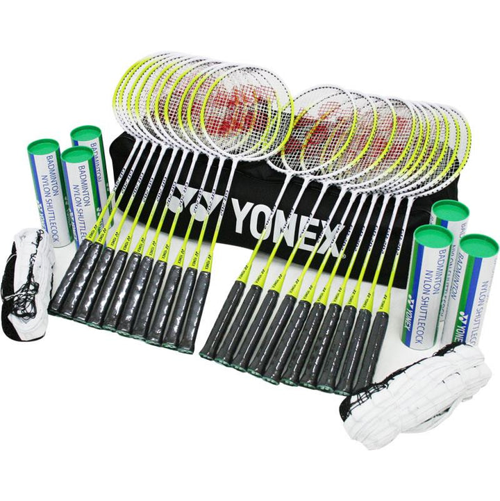 YONEX YY-GR202 School Badminton Set 1(20 Racket/2 Nets/1 Bag) Of 2(6tubes of 36 Shuttlecocks)