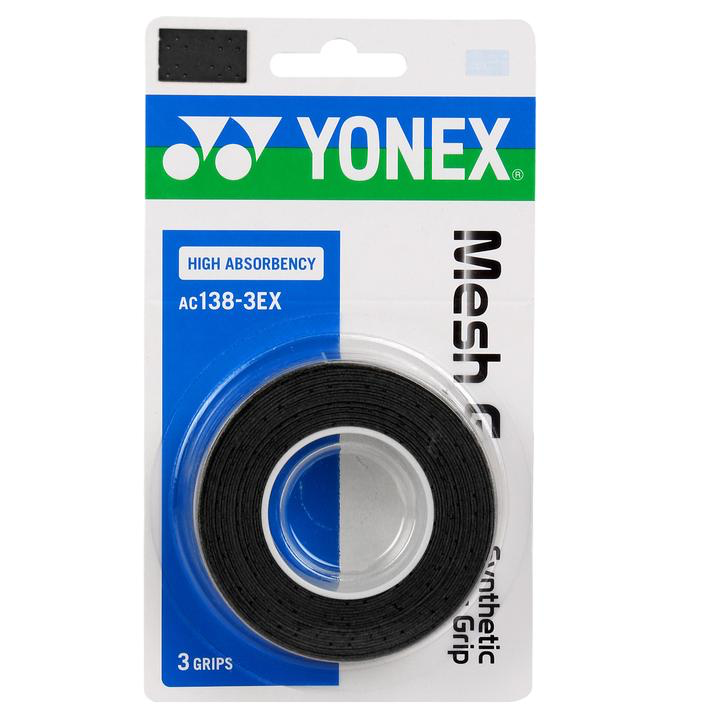 YONEX AC138-3EX Mesh Grap(3 wraps)Perforated Surface and High Absorbency  Grip Tape