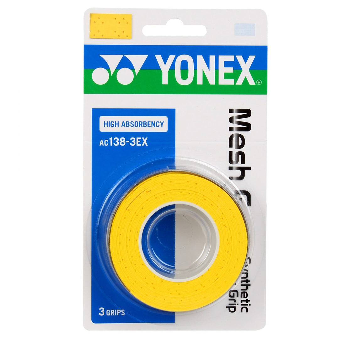 YONEX AC138-3EX Mesh Grap(3 wraps)Perforated Surface and High Absorbency  Grip Tape