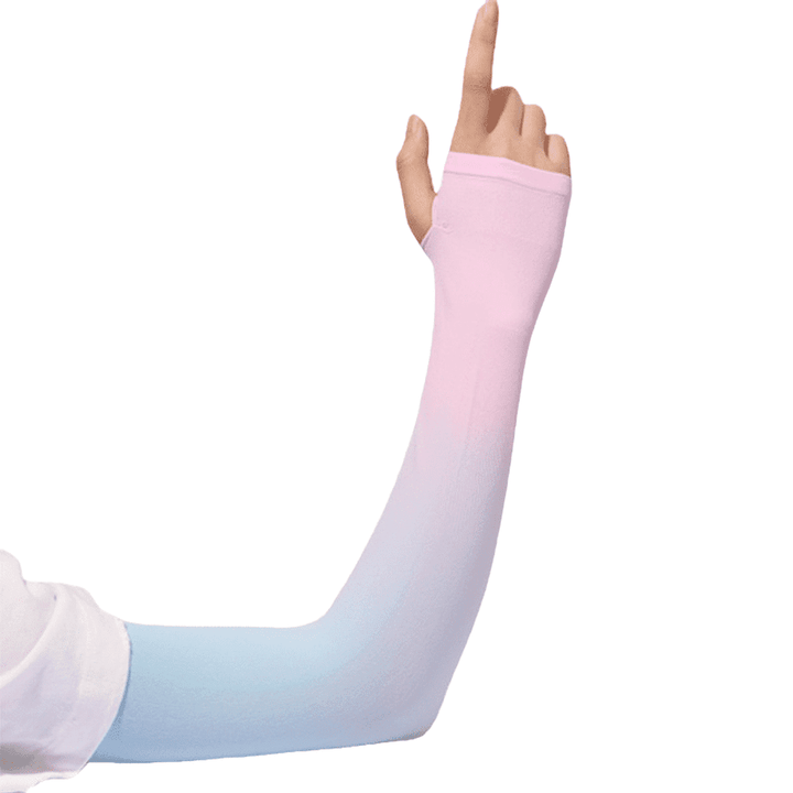 SPPHONEIX Summer Gradient Cooling Silk Arm Sleeves for Sun Protection - UV Resistant, Breathable Outdoor Cycling and Sports Arm Guards