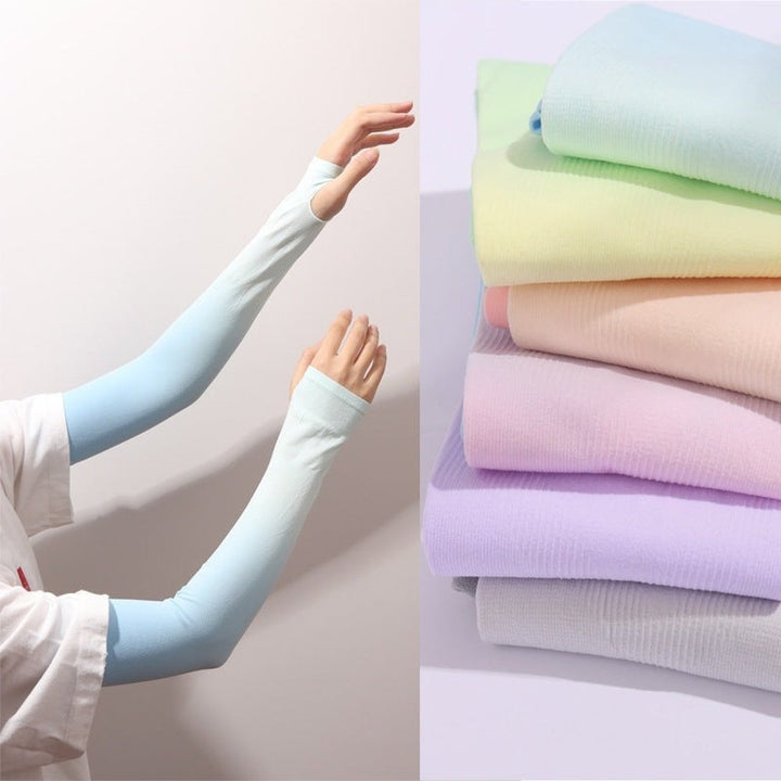 SPPHONEIX Summer Gradient Cooling Silk Arm Sleeves for Sun Protection - UV Resistant, Breathable Outdoor Cycling and Sports Arm Guards