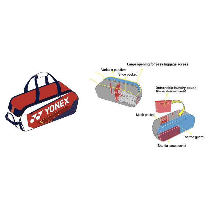 Yonex EXPERT Series Tournament Bag (White/Navy/Red)