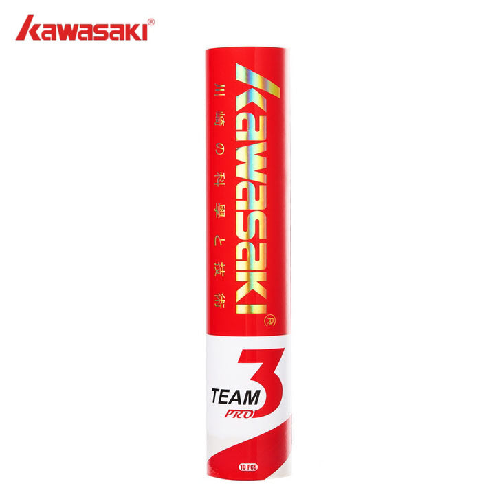 Kawasaki Team 3 Pro Feather Badminton Shuttlecock，Speed77" (10pcs)