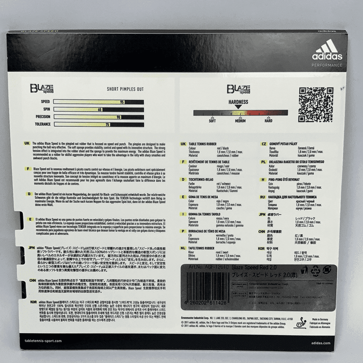 Adidas Blaze Speed Table Tennis rubber