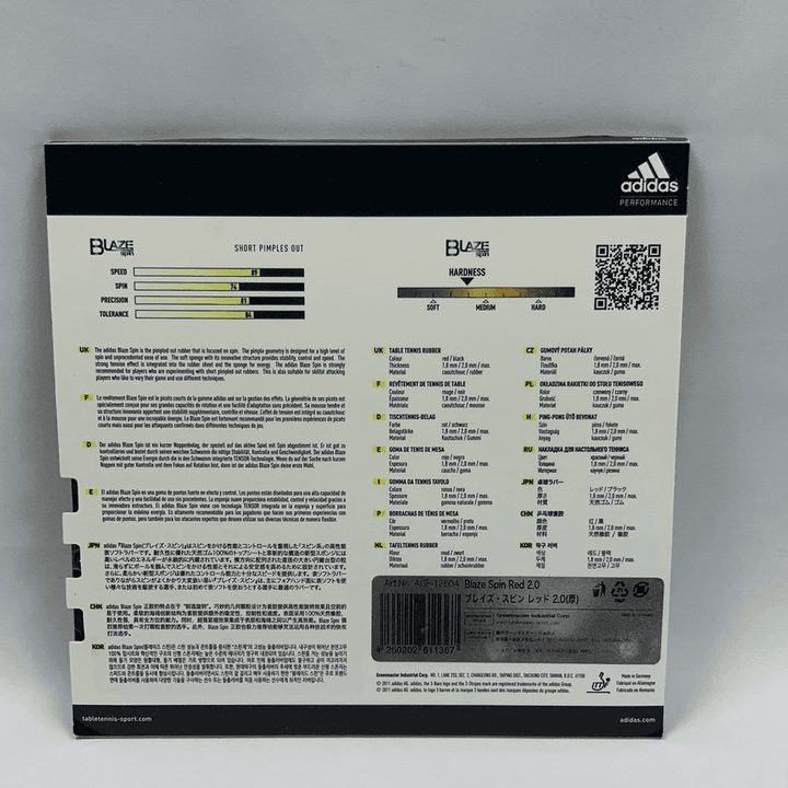 Adidas Blaze Spin Table tennis rubber