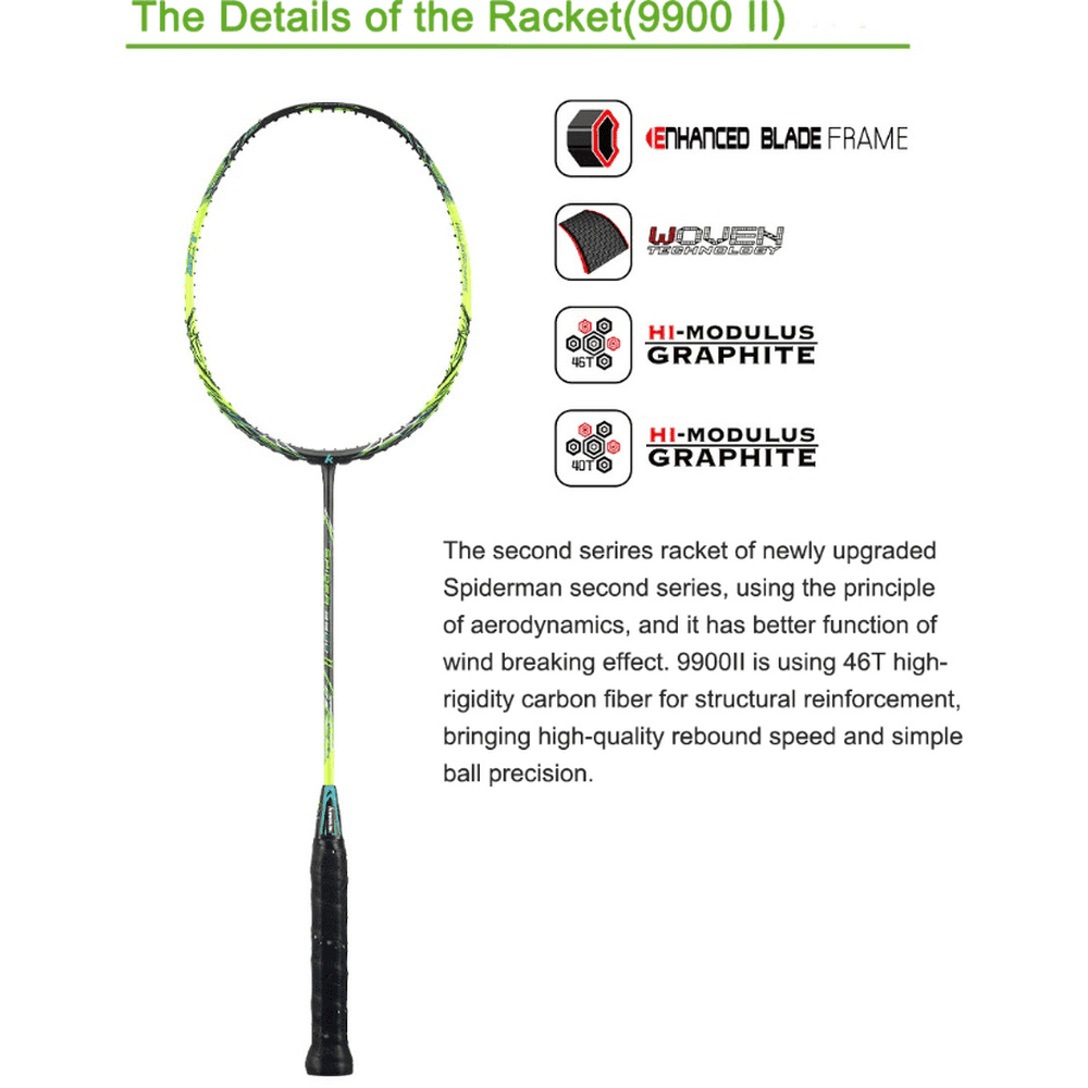 Kawasaki Spider 9900 II Badminton Racket 87g 30lbs