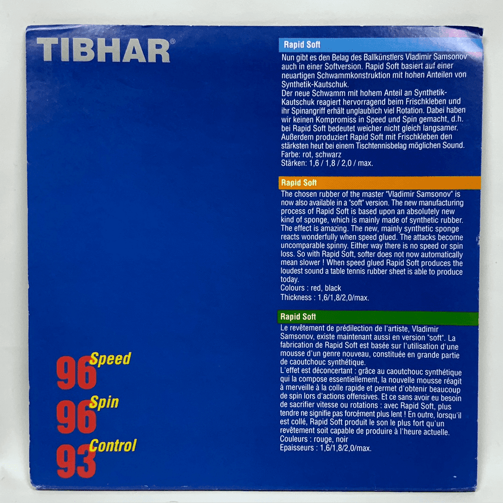 Tibhar Rapid Soft table tennis rubber