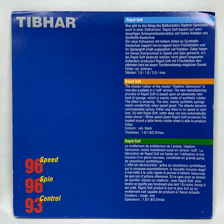 Tibhar Rapid Soft table tennis rubber